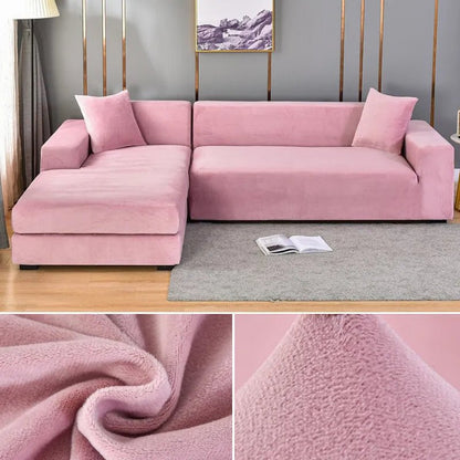 Elastic sofa cover featuring stain protection and a secure fit, designed as a washable slipcover for couches, ideal for pet-friendly homes. 7