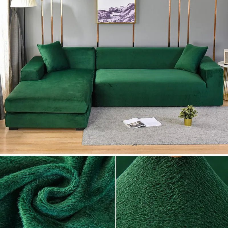 Elastic sofa cover featuring stain protection and a secure fit, designed as a washable slipcover for couches, ideal for pet-friendly homes. 20