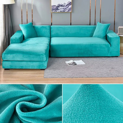 Elastic sofa cover featuring stain protection and a secure fit, designed as a washable slipcover for couches, ideal for pet-friendly homes. 12