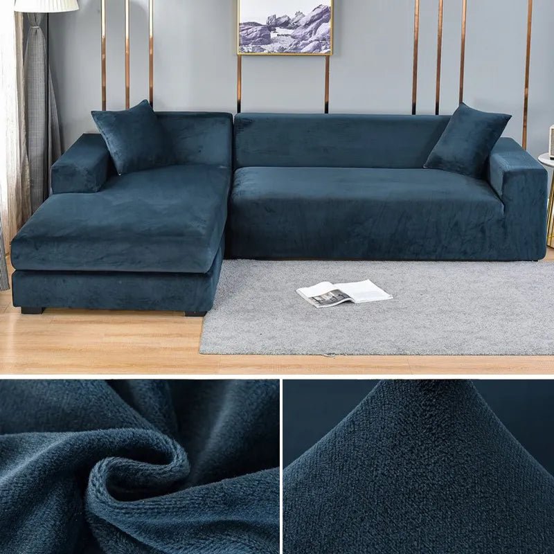 Elastic sofa cover featuring stain protection and a secure fit, designed as a washable slipcover for couches, ideal for pet-friendly homes. 18