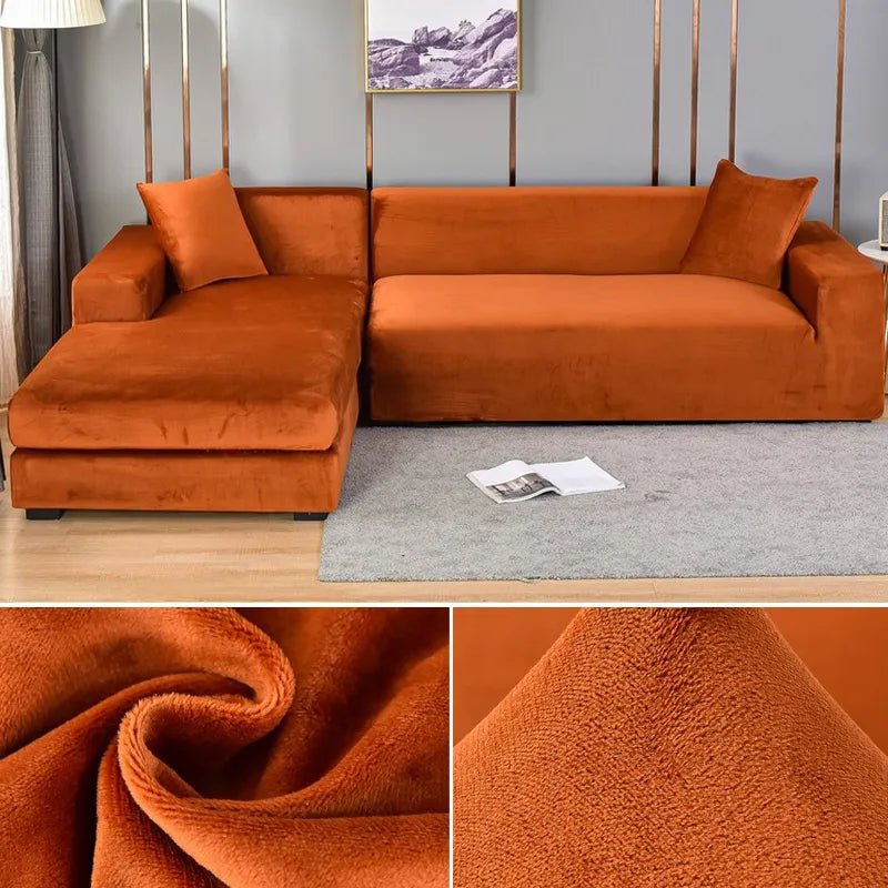 Elastic sofa cover featuring stain protection and a secure fit, designed as a washable slipcover for couches, ideal for pet-friendly homes. 16