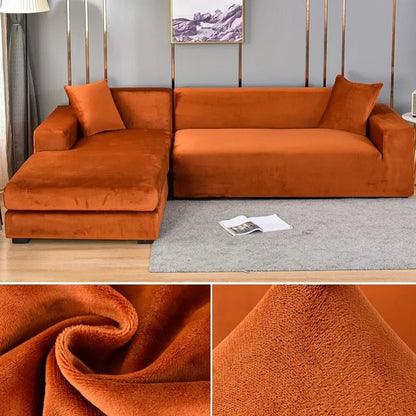 Elastic sofa cover featuring stain protection and a secure fit, designed as a washable slipcover for couches, ideal for pet-friendly homes. 16