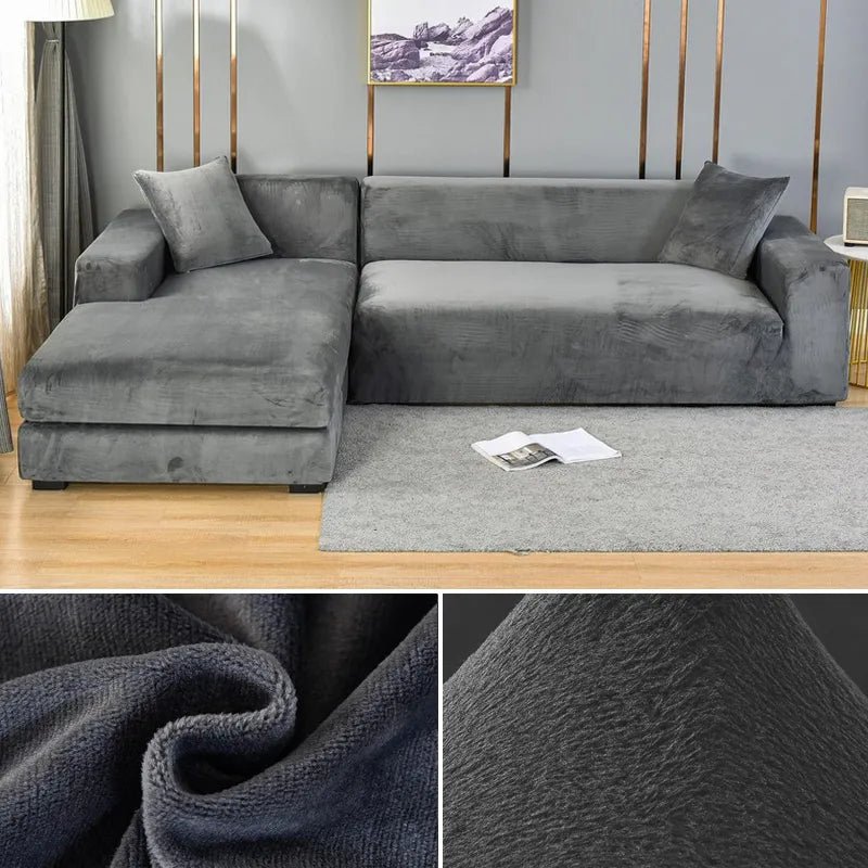 Elastic sofa cover featuring stain protection and a secure fit, designed as a washable slipcover for couches, ideal for pet-friendly homes. 0