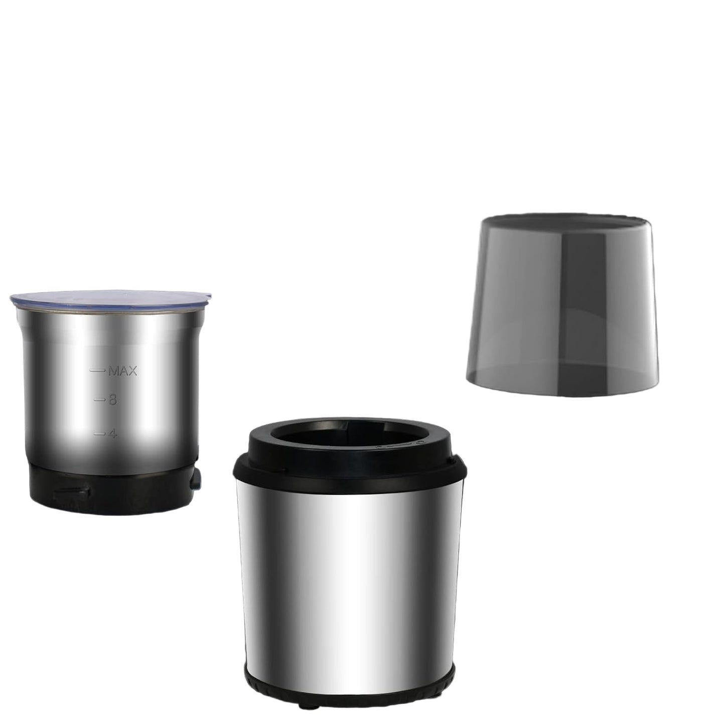 Electric coffee grinder featuring a powerful 200W motor and a removable 0.6L stainless steel cup, ideal for grinding coffee beans to enhance your 2