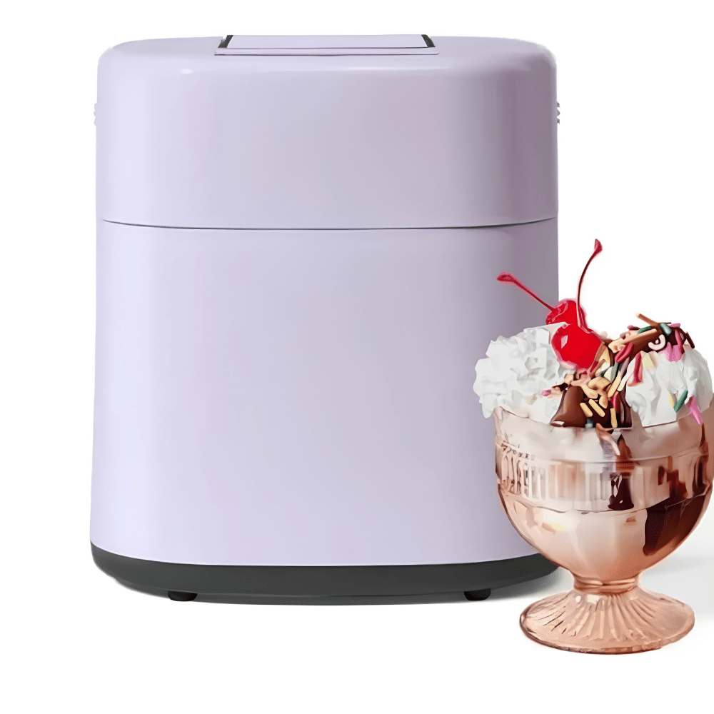 Electric Ice Cream Maker featuring a user-friendly touch control panel, designed for making 1.5 quarts of delicious frozen desserts at home. 4