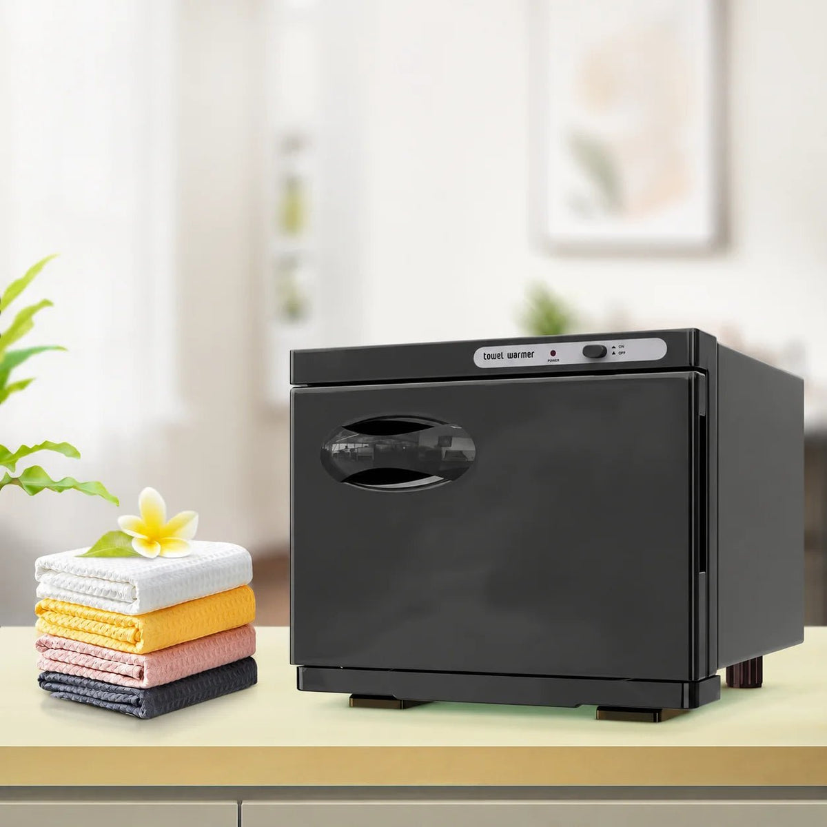 Electric towel warmer cabinet featuring a removable stainless steel basket, designed with an 8L capacity, perfect for quickly heating facial towels for a spa-like experience 0