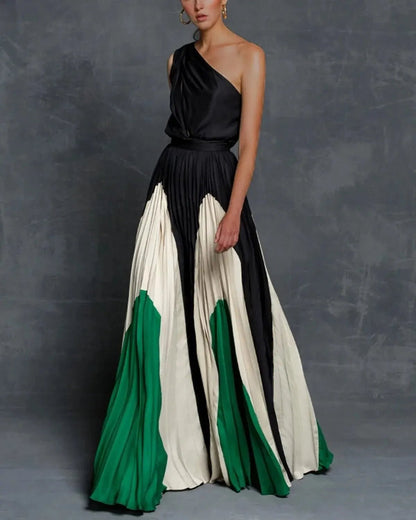Elegant Maxi Dress with Unique Shoulder Design – Flowy Long Dress for Women, Comfortable Fit 1