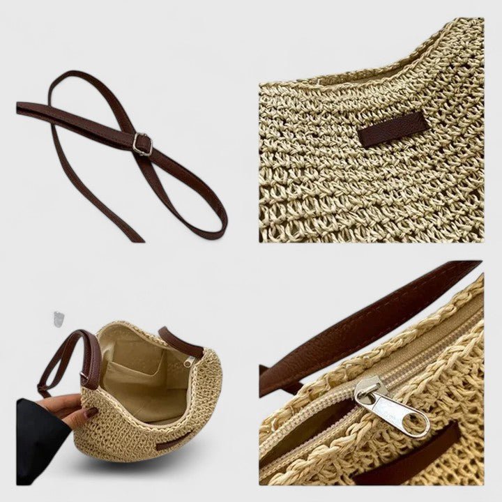 Elegant slouchy bag featuring an adjustable strap and secure zipper closure, perfect for stylish everyday use. 5