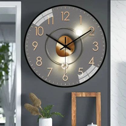Elegant wall clock with a classic design featuring a quiet mechanism, ideal for enhancing the decor of living rooms, bedrooms, or offices, measuring 30 cm 3