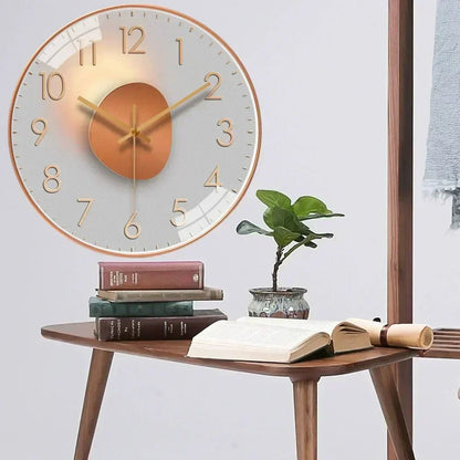 Elegant wall clock with a classic design featuring a quiet mechanism, ideal for enhancing the decor of living rooms, bedrooms, or offices, measuring 30 cm 5