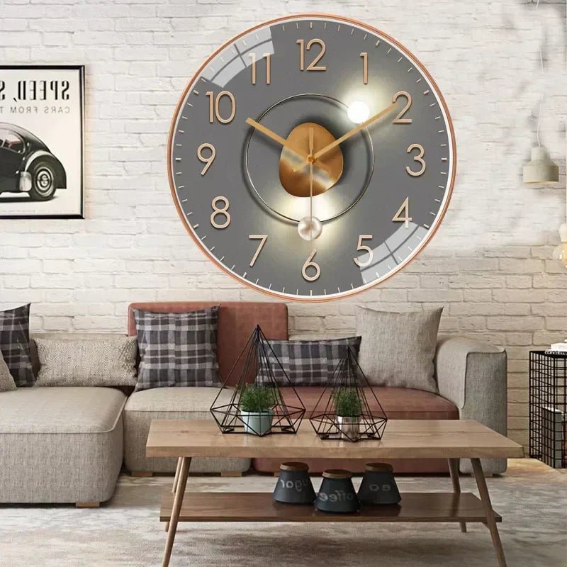 Elegant wall clock with a classic design featuring a quiet mechanism, ideal for enhancing the decor of living rooms, bedrooms, or offices, measuring 30 cm 2