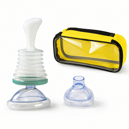 Emergency Choking Rescue Device featuring manual suction and a variety of mask sizes for effective airway clearance and lifesaving support. 4