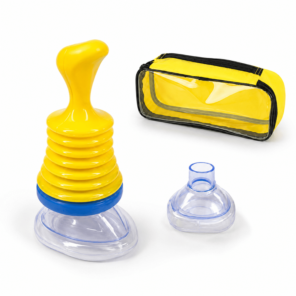Emergency Choking Rescue Device featuring manual suction and a variety of mask sizes for effective airway clearance and lifesaving support. 9