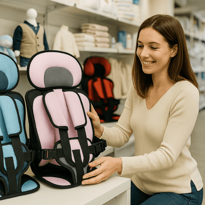 Ergonomic baby car seat featuring a 5-point harness, designed for toddlers aged 0-12 years, made with breathable mesh material for comfort 2