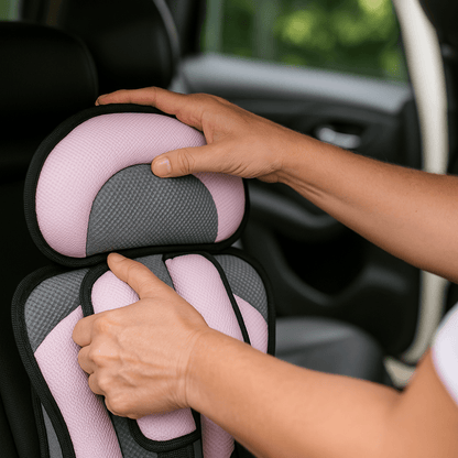 Ergonomic baby car seat featuring a 5-point harness, designed for toddlers aged 0-12 years, made with breathable mesh material for comfort 3