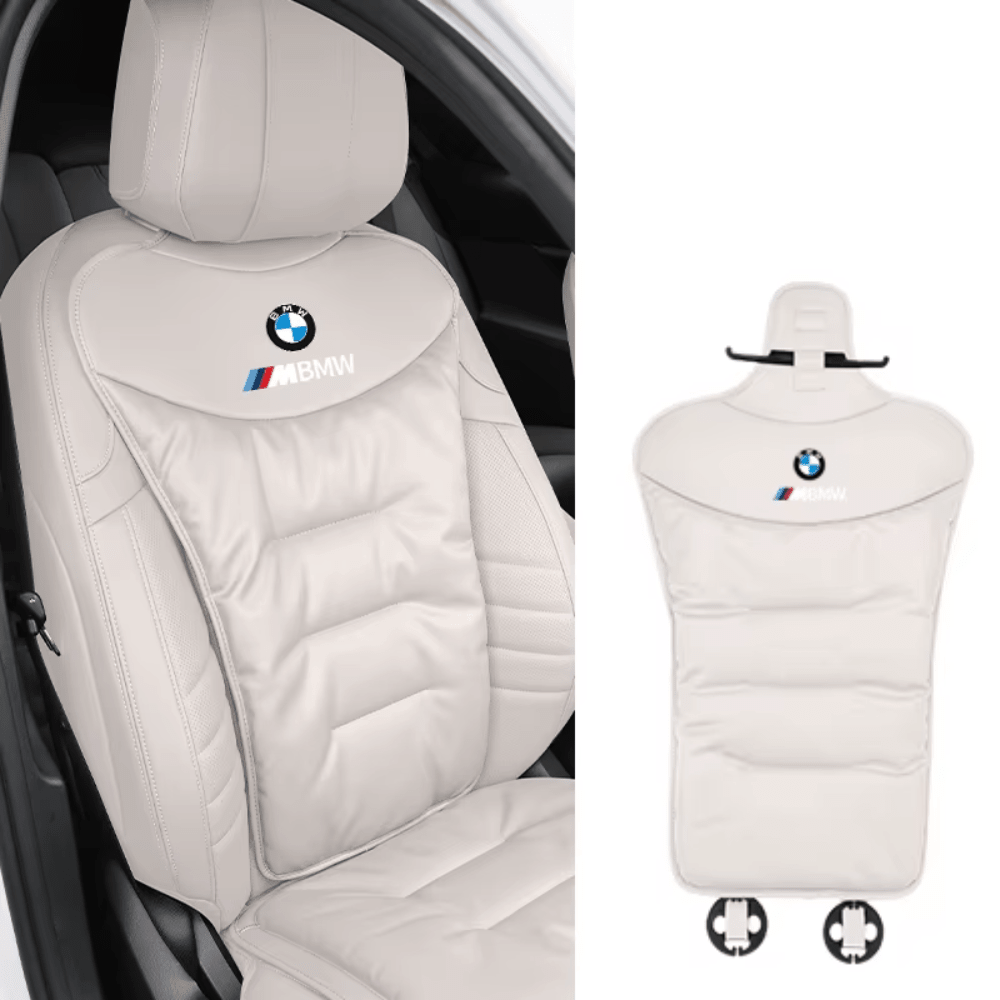Ergonomic car seat cushion with lumbar support designed for back pain relief, featuring a breathable fabric for comfort during long drives. 3