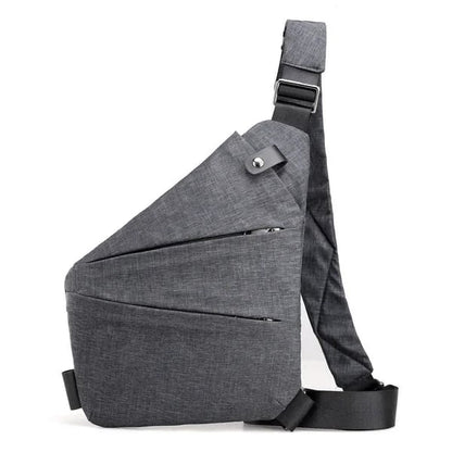 Ergonomic sling bag designed for both women and men, featuring a non-slip fit and made from water-repellent Oxford fabric, showcasing a slim 2