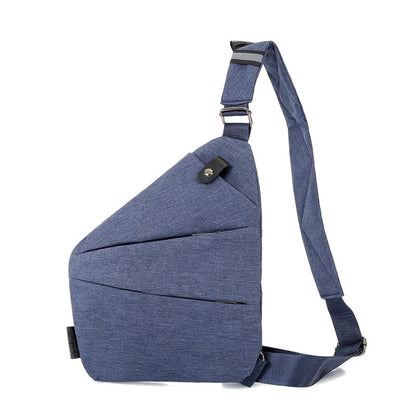 Ergonomic sling bag designed for both women and men, featuring a non-slip fit and made from water-repellent Oxford fabric, showcasing a slim 4