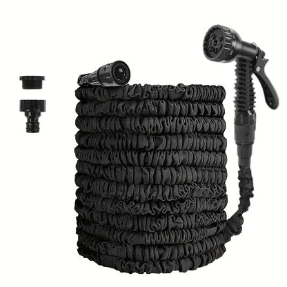 Expandable garden hose featuring high-pressure capability, made from durable latex with a flexible design, ideal for gardening and outdoor use. 0