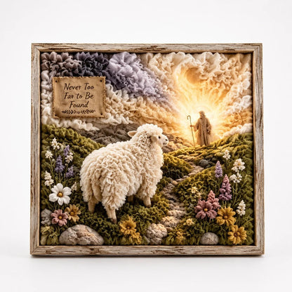 Fabric Art Craft Kit featuring a pre-punched board and wooden tool for creating no-sew religious wall art designs, perfect for crafters and DIY 12