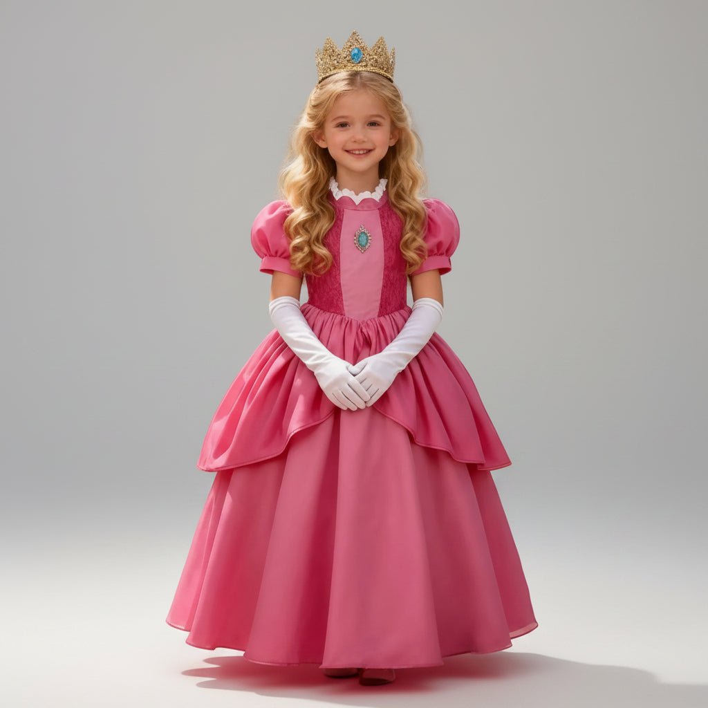 Fantasy Princess Dress for Kids featuring a charming daisy motif, perfect for carnival costumes, birthdays, and themed parties, available in sizes 2-10 1