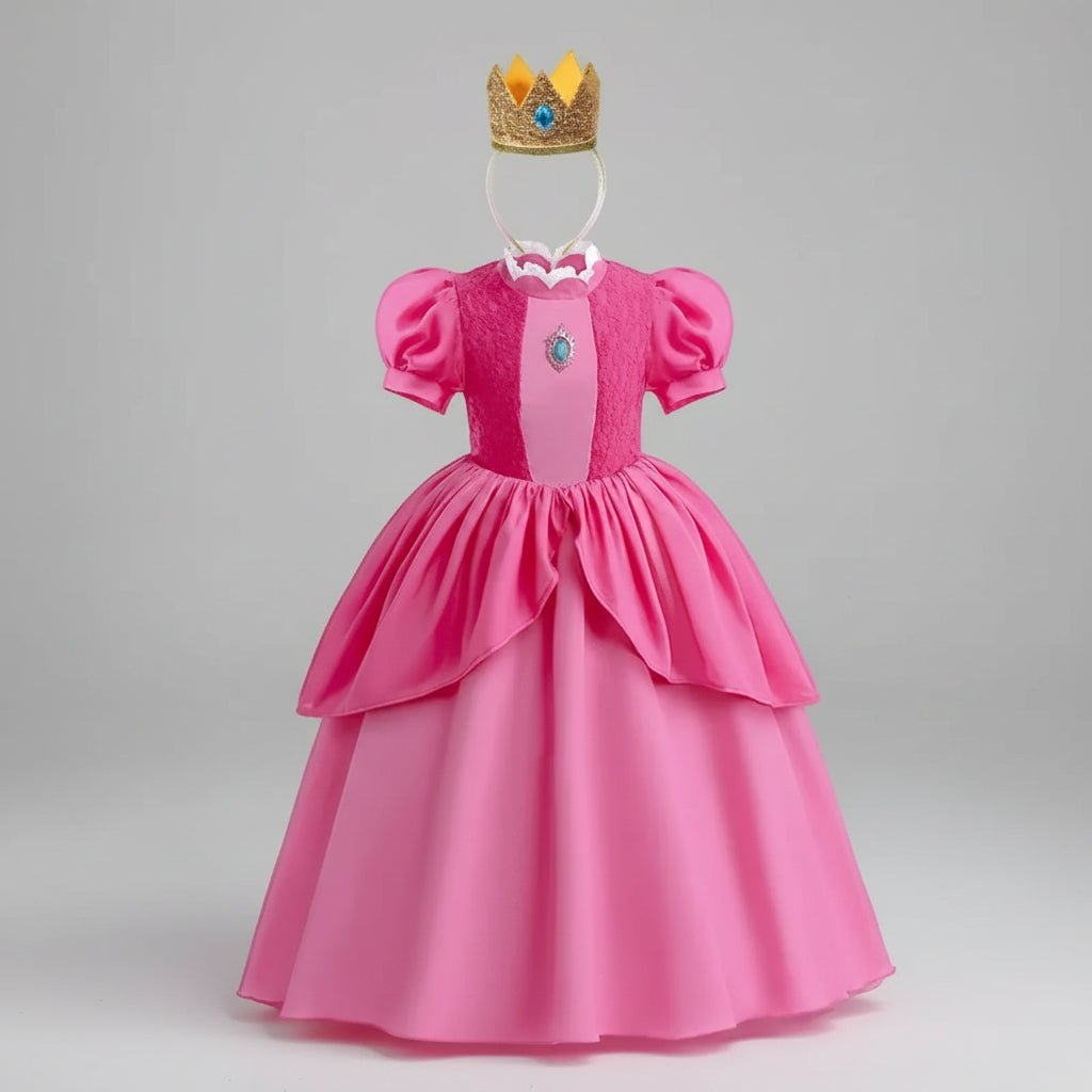 Fantasy Princess Dress for Kids featuring a charming daisy motif, perfect for carnival costumes, birthdays, and themed parties, available in sizes 2-10 0