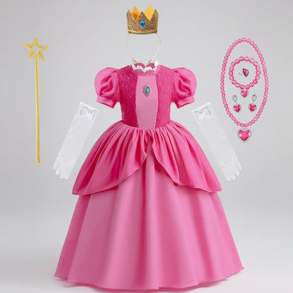 Fantasy Princess Dress for Kids featuring a charming daisy motif, perfect for carnival costumes, birthdays, and themed parties, available in sizes 2-10 4