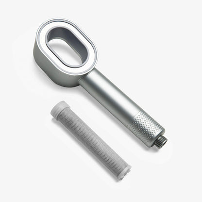Filtered shower head with integrated filter designed for healthier skin and hair, featuring a durable ABS plastic construction for long-lasting use. 0