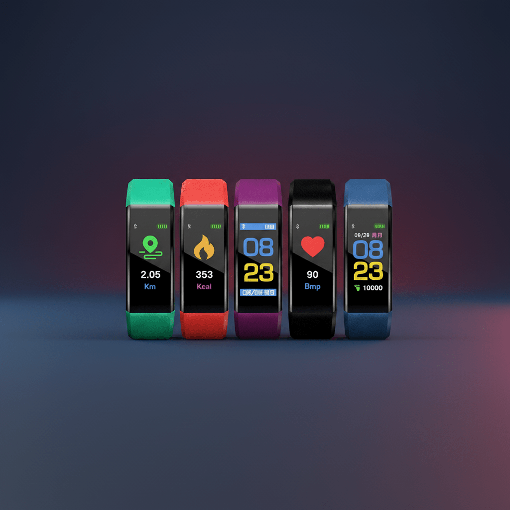 Fitness Tracker Smartwatch featuring blood pressure monitoring, sleep tracking capabilities, and an adjustable silicone strap, ideal for health-conscious individuals. 5