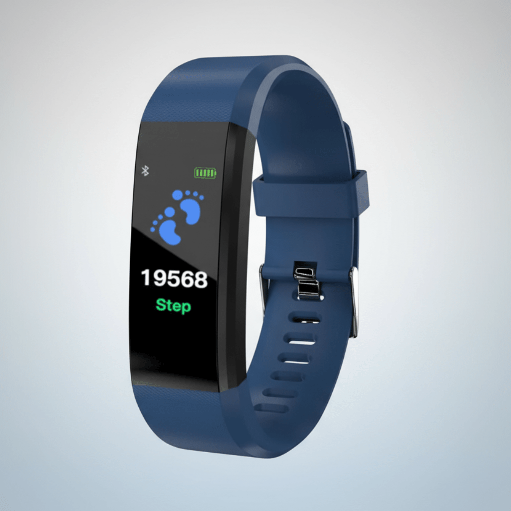 Fitness Tracker Smartwatch featuring blood pressure monitoring, sleep tracking capabilities, and an adjustable silicone strap, ideal for health-conscious individuals. 3
