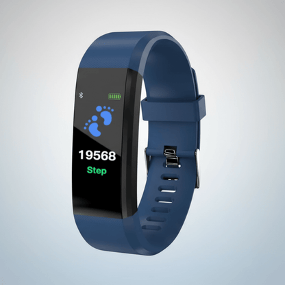Fitness Tracker Smartwatch featuring blood pressure monitoring, sleep tracking capabilities, and an adjustable silicone strap, ideal for health-conscious individuals. 3