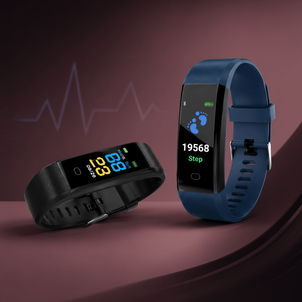 Fitness Tracker Smartwatch featuring blood pressure monitoring, sleep tracking capabilities, and an adjustable silicone strap, ideal for health-conscious individuals. 6