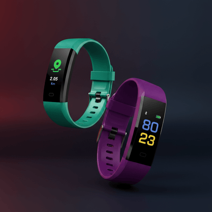 Fitness Tracker Smartwatch featuring blood pressure monitoring, sleep tracking capabilities, and an adjustable silicone strap, ideal for health-conscious individuals. 7