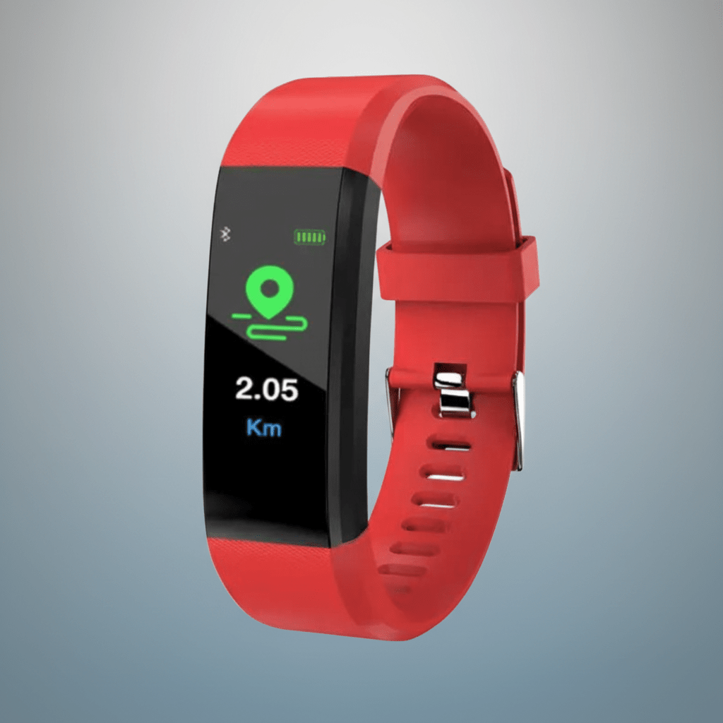Fitness Tracker Smartwatch featuring blood pressure monitoring, sleep tracking capabilities, and an adjustable silicone strap, ideal for health-conscious individuals. 1