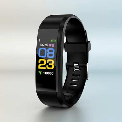Fitness Tracker Smartwatch featuring blood pressure monitoring, sleep tracking capabilities, and an adjustable silicone strap, ideal for health-conscious individuals. 0