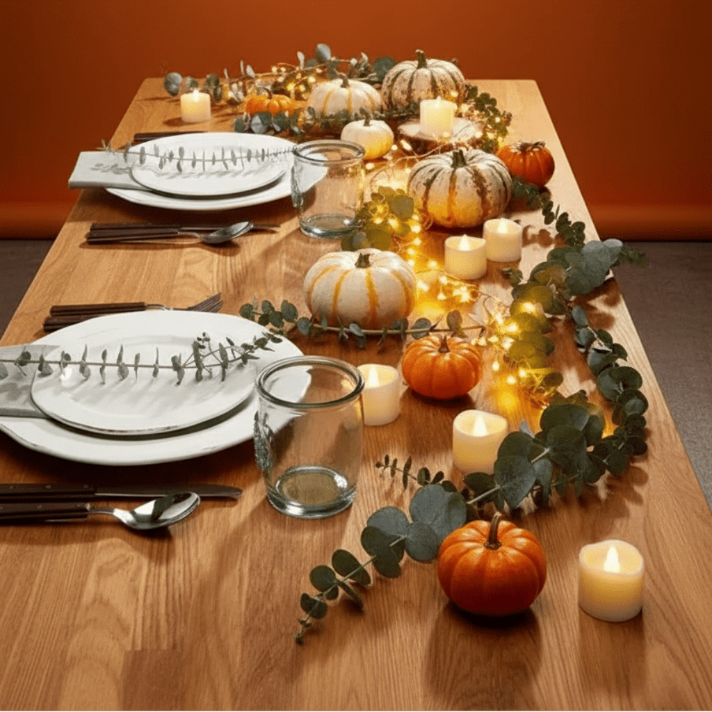 Flameless candle set featuring 24 white decorative candles with a flickering warm glow, perfect for Halloween and various events. 3