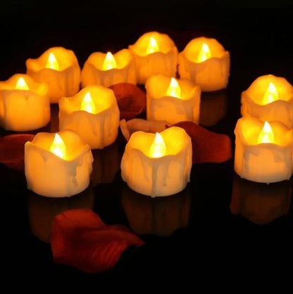 Flameless LED taper candle set in warm white light, 12 pack, perfect for elegant home decor, providing a safe and stylish ambiance. 5