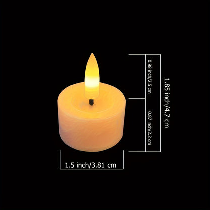 Flameless tealight candles with remote control, dimmable timer, and glitter finish for decorative lighting and ambiance. 3