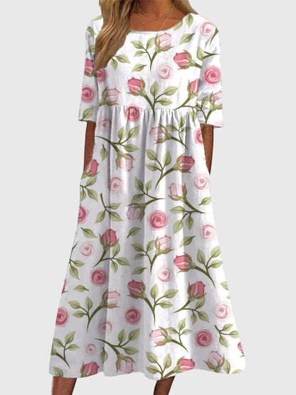 Flattering midi dress for women featuring intricate embroidered details, perfect for versatile summer styling for any occasion. 7