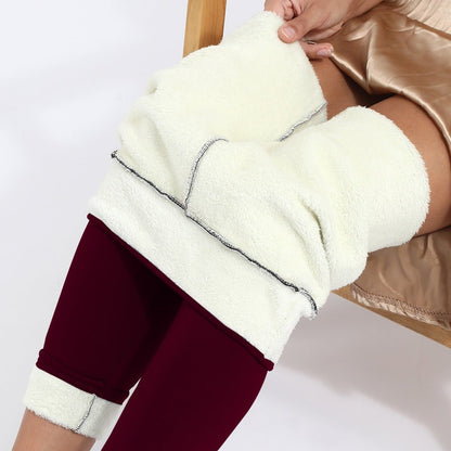 Fleece lined leggings for women featuring a high waist design, offering a warm stretch fit ideal for cold weather. 12
