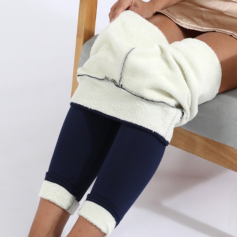 Fleece lined leggings for women featuring a high waist design, offering a warm stretch fit ideal for cold weather. 11