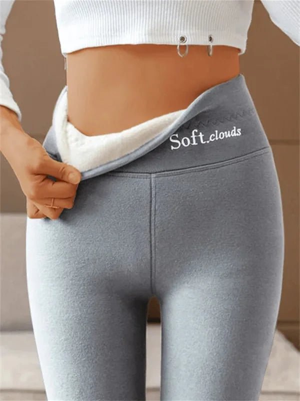 Fleece lined leggings for women featuring a slimming effect, made from ultra-soft warm stretch fabric, perfect for comfort and style in cold weather. 4