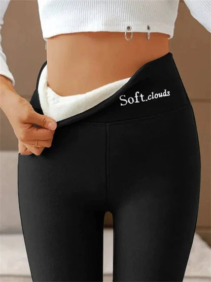 Fleece lined leggings for women featuring a slimming effect, made from ultra-soft warm stretch fabric, perfect for comfort and style in cold weather. 5