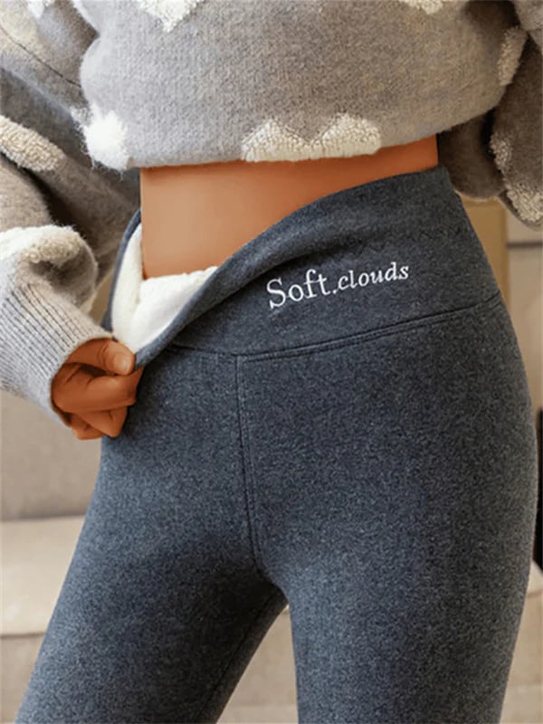 Fleece lined leggings for women featuring a slimming effect, made from ultra-soft warm stretch fabric, perfect for comfort and style in cold weather. 0