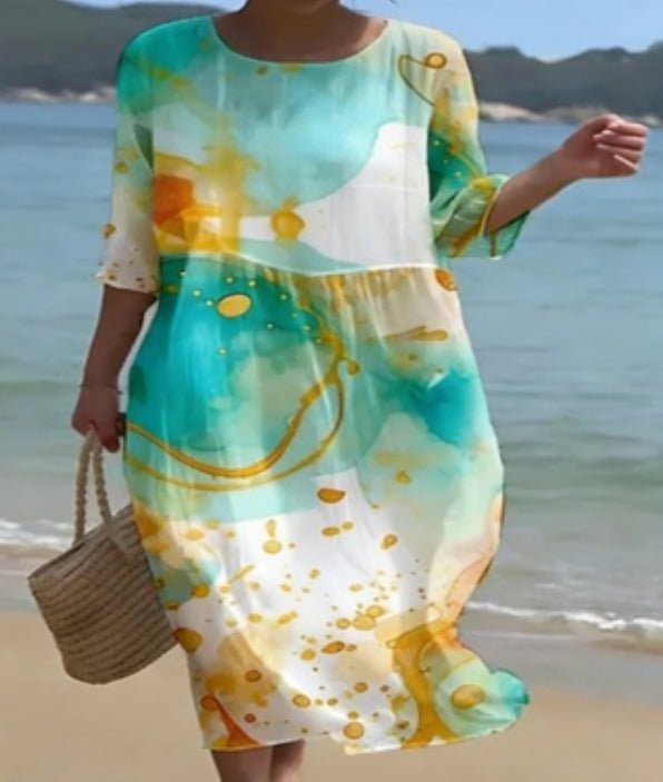 Floral Dress for Women in Comfortable Cotton Fabric – Elegant Classic Design for Summer and Parties 3