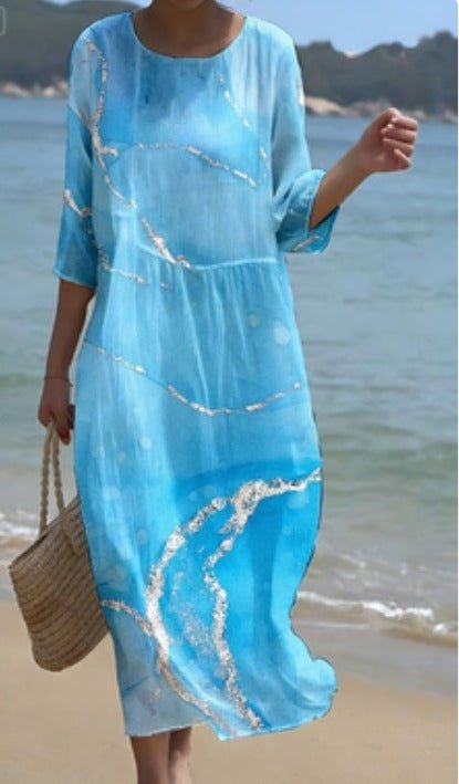 Floral Dress for Women in Comfortable Cotton Fabric – Elegant Classic Design for Summer and Parties 1