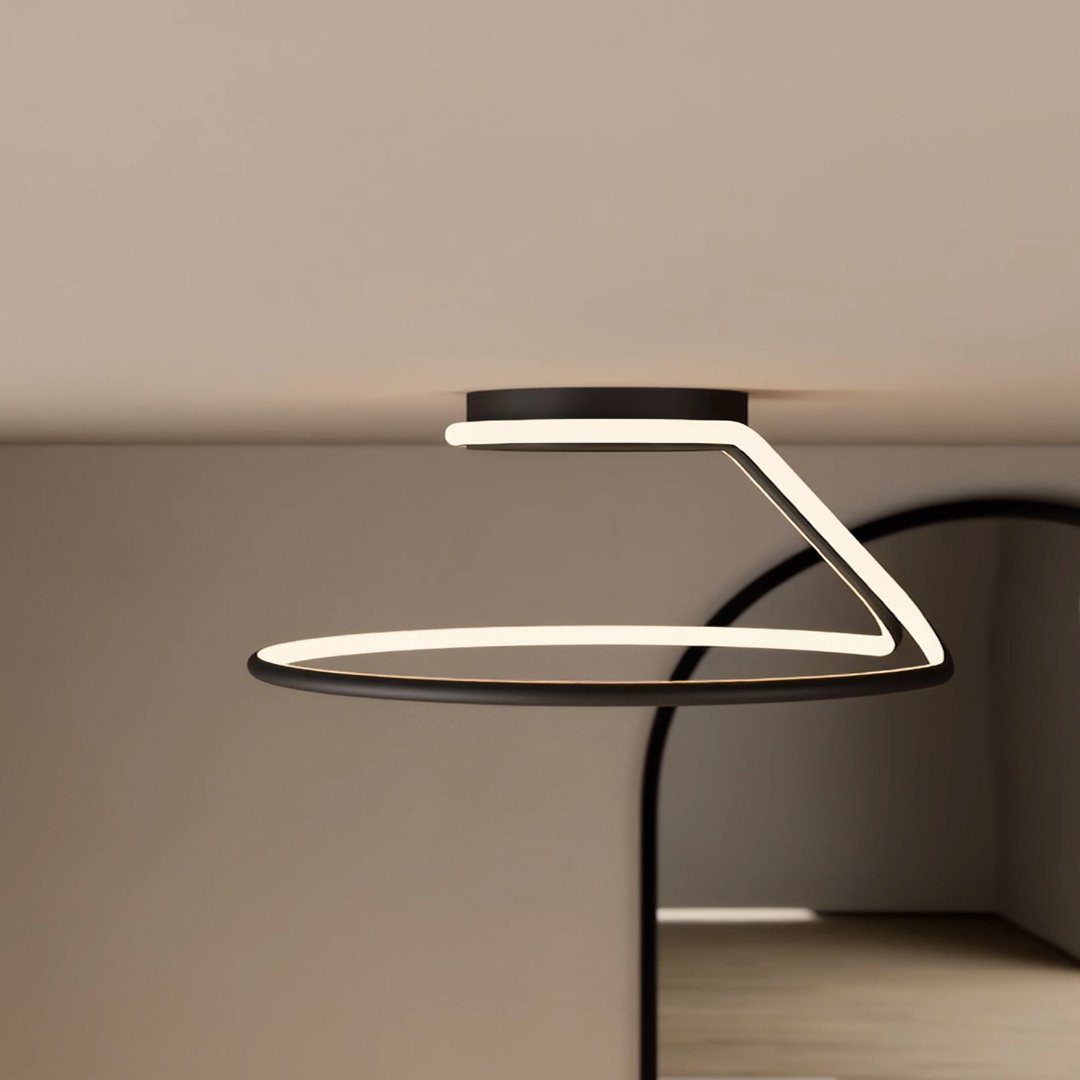 Modern flush mount ceiling light featuring even illumination, energy-efficient design, and a 50cm diameter, perfect for enhancing any contemporary space. 6