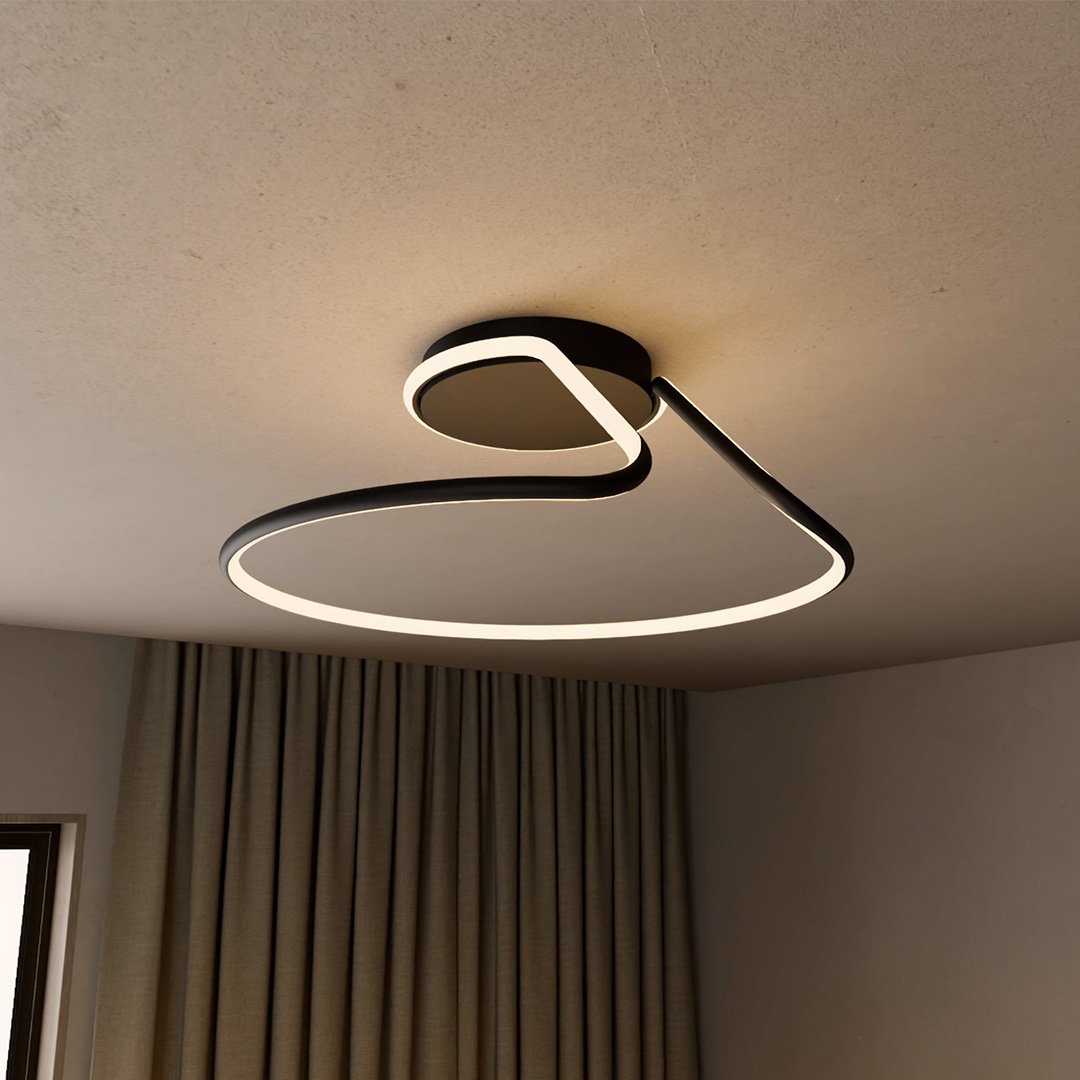 Modern flush mount ceiling light featuring even illumination, energy-efficient design, and a 50cm diameter, perfect for enhancing any contemporary space. 5