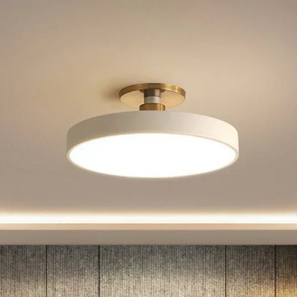 Flush mount ceiling light featuring soft LED illumination, designed in a minimalist Nordic style with a sleek acrylic finish, perfect for modern home decor. 0