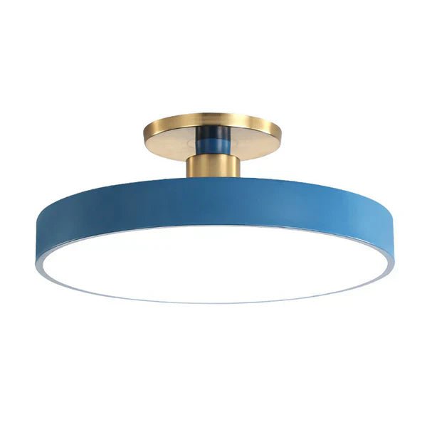 Flush mount ceiling light featuring soft LED illumination, designed in a minimalist Nordic style with a sleek acrylic finish, perfect for modern home decor. 3